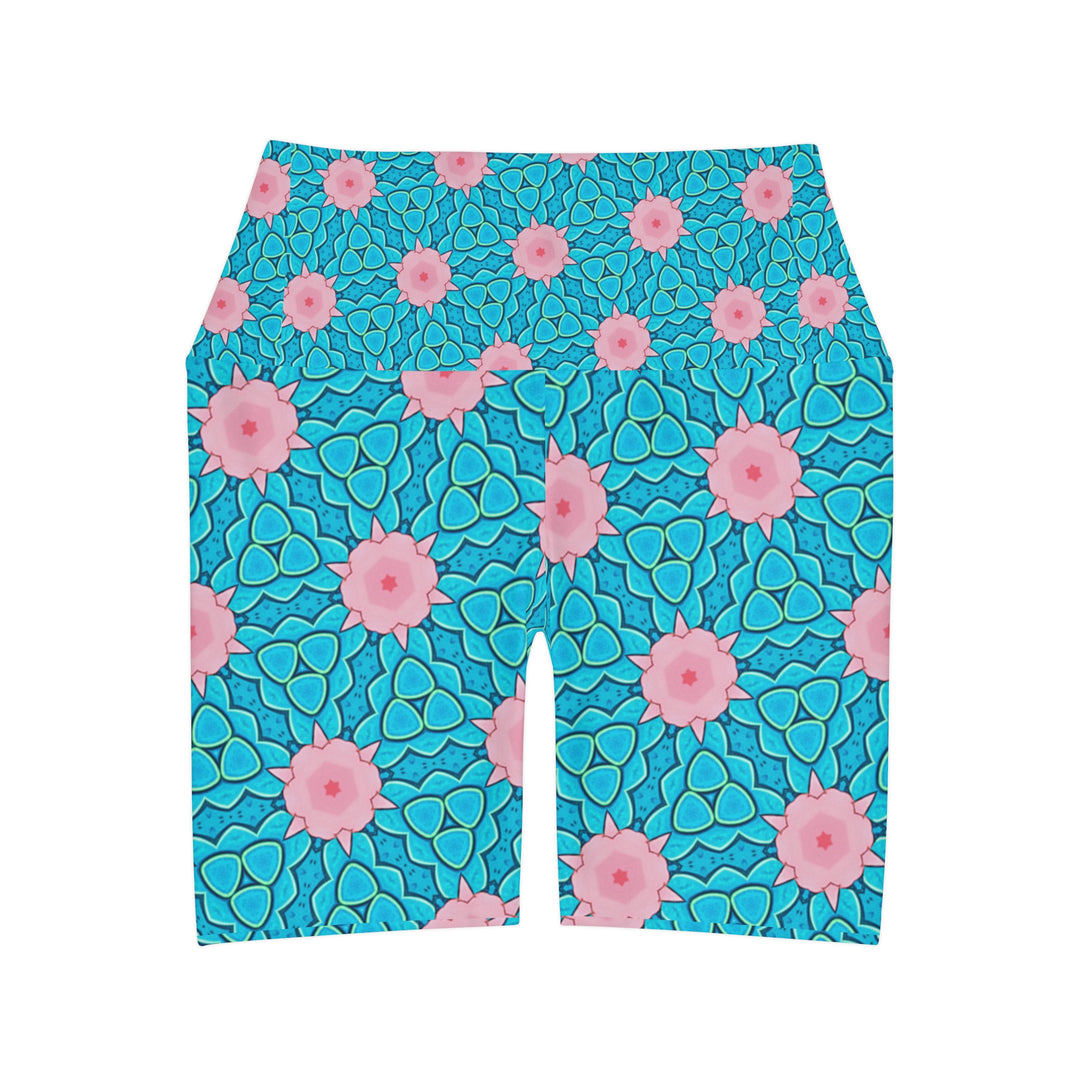 High Waisted Yoga Shorts - Blossom Breeze