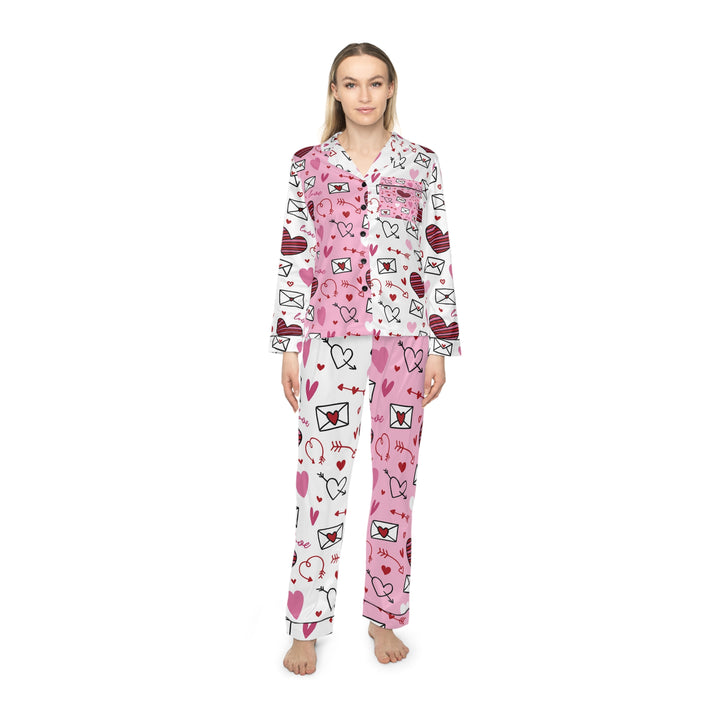 Women's Satin Pajamas - I Heart You