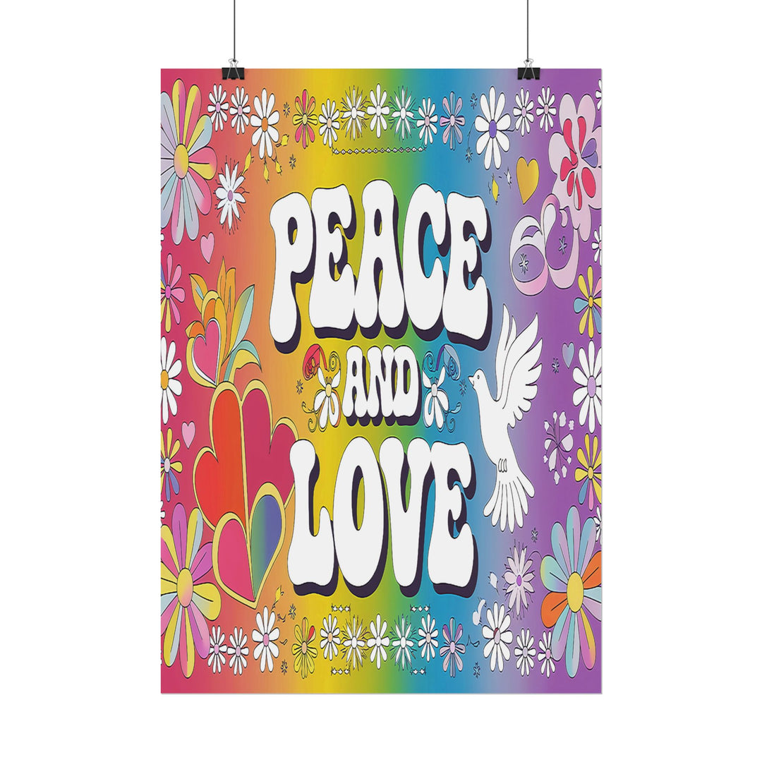 Peace and Love Rolled Posters - Colorful Floral Wall Art for Peaceful Decor