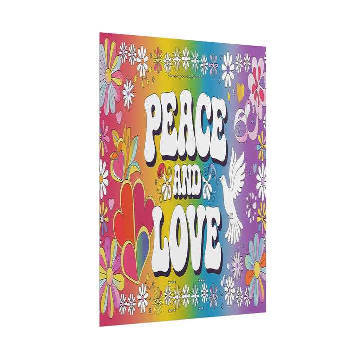 Peace and Love Rolled Posters - Colorful Floral Wall Art for Peaceful Decor