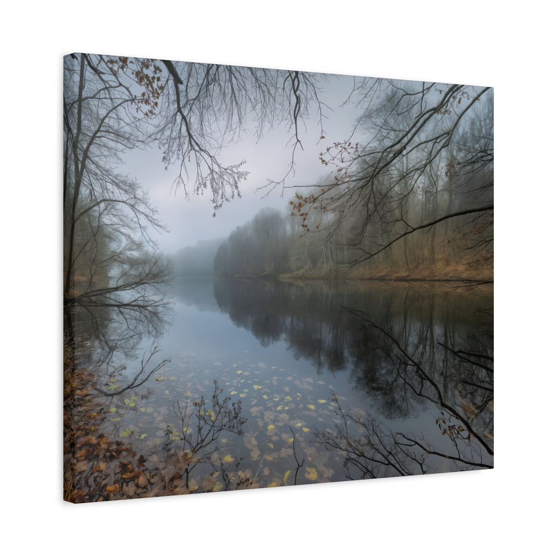 Foggy River Landscape Canvas Print – Nature Wall Art