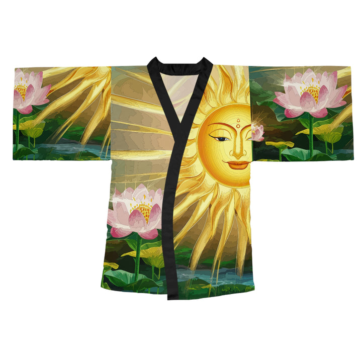 Long Sleeve Kimono Robe (AOP) - Lotus Sun