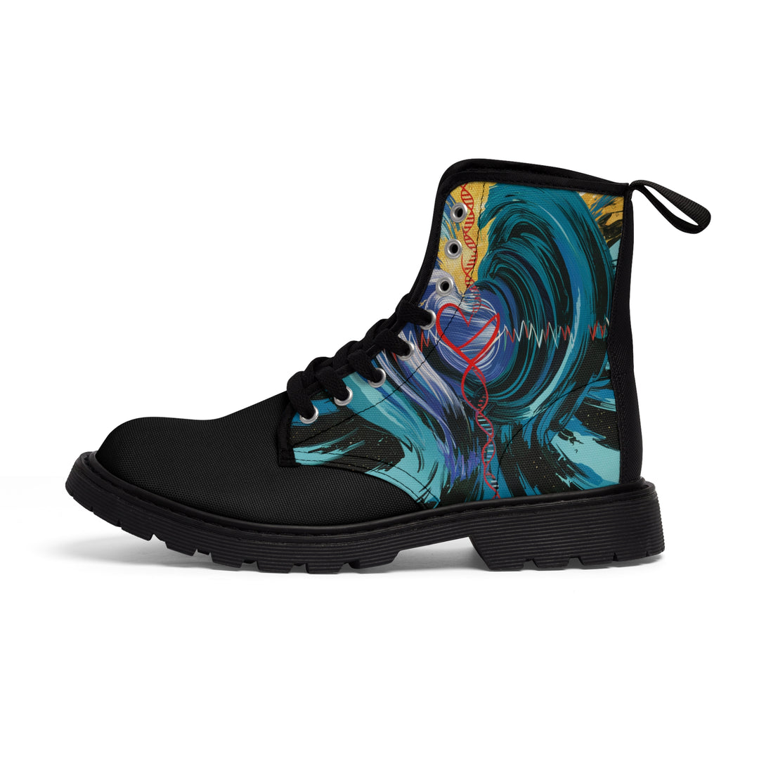 Women's Canvas Boots - Heart Vibration