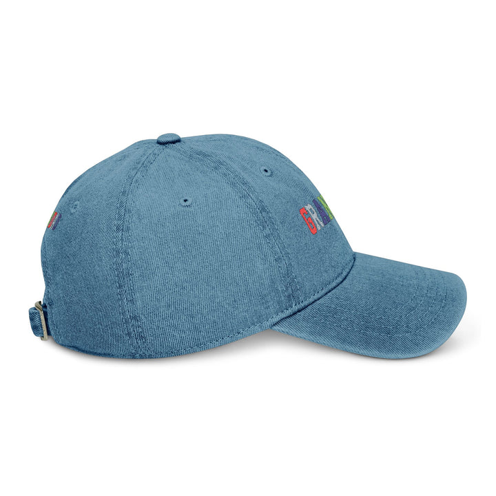 Colorful Embroidered Grandad Denim Hat - Gift for Grandpa