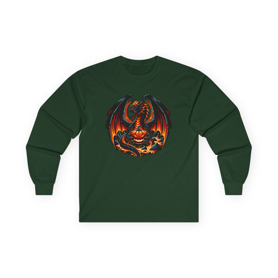 Dragon Emblem Unisex Long Sleeve Tee, Casual Streetwear, Gift for Fantasy Lovers, Halloween Apparel, Geek Culture Shirt, Cozy Graphic Tee
