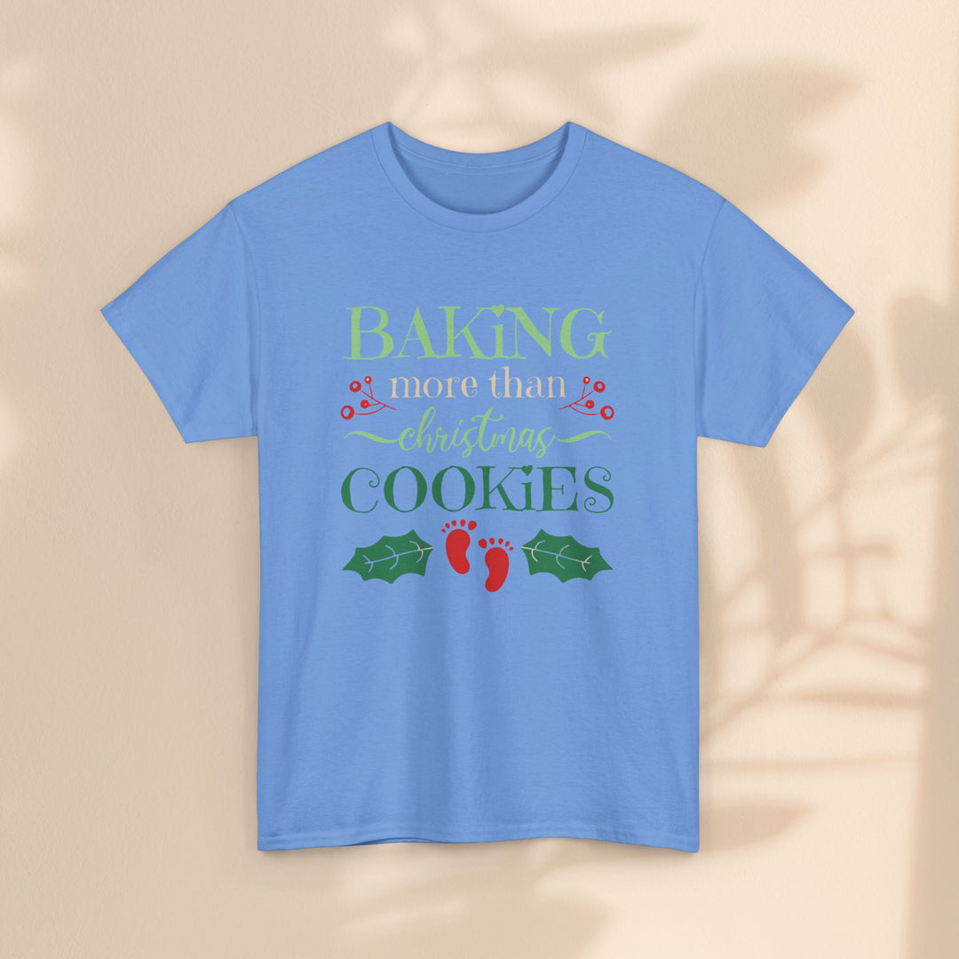 Unisex Heavy Cotton Tee - Baking More Than Christmas Cookies Pregnancy T-Shirt