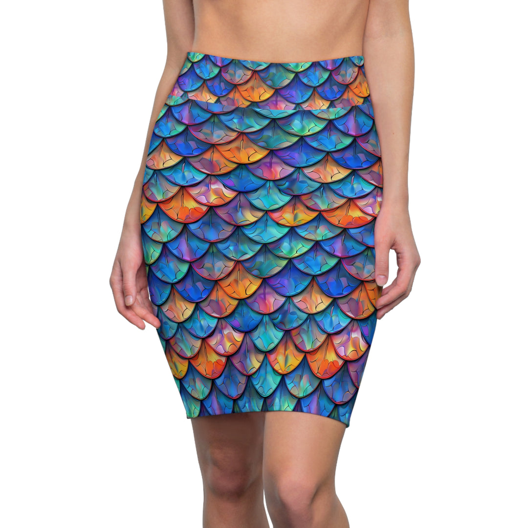 Women's Pencil Skirt - Color Me Mermaid