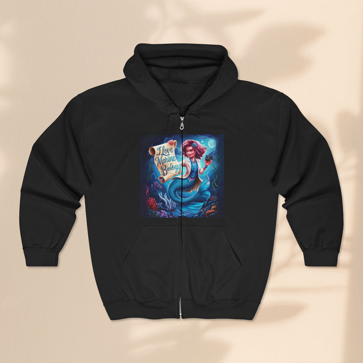 I Love Marine Biology - Unisex Heavy Blend™ Full Zip Hooded Sweatshirt