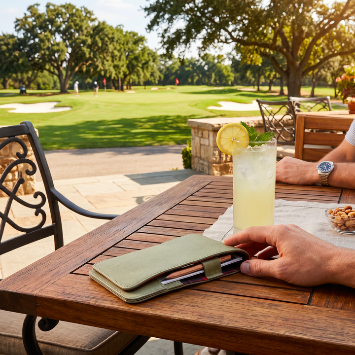 Leather Golf Yardage Book – Full-Grain Leather Scorecard Holder