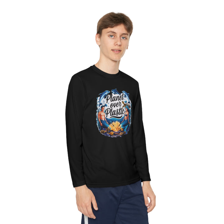 Youth Long Sleeve Competitor Tee - Planet Over Plastic