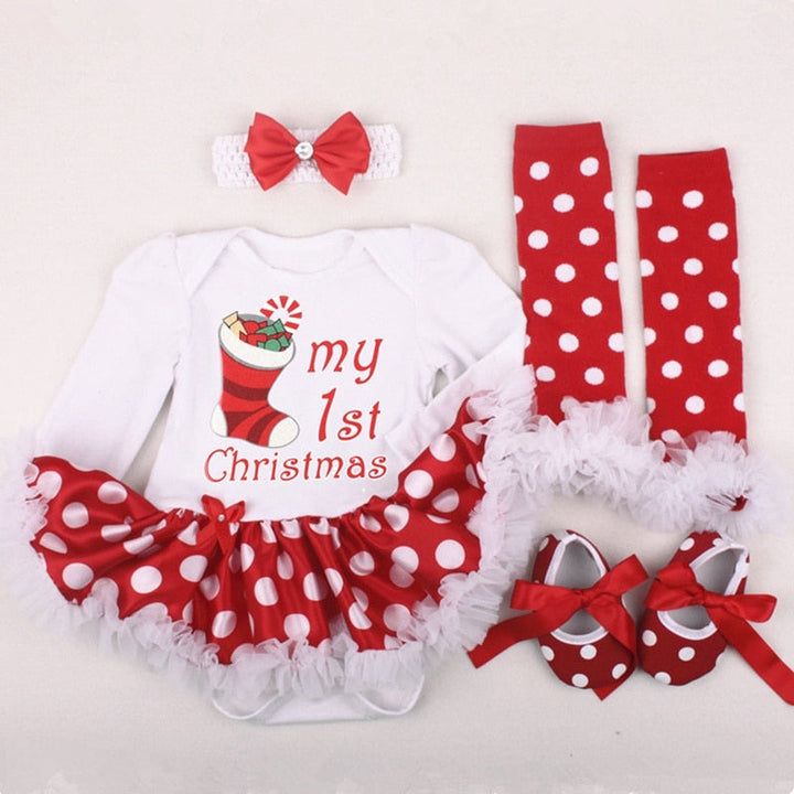 Newborn Baby Christmas Clothing 4-Piece Gift Set
