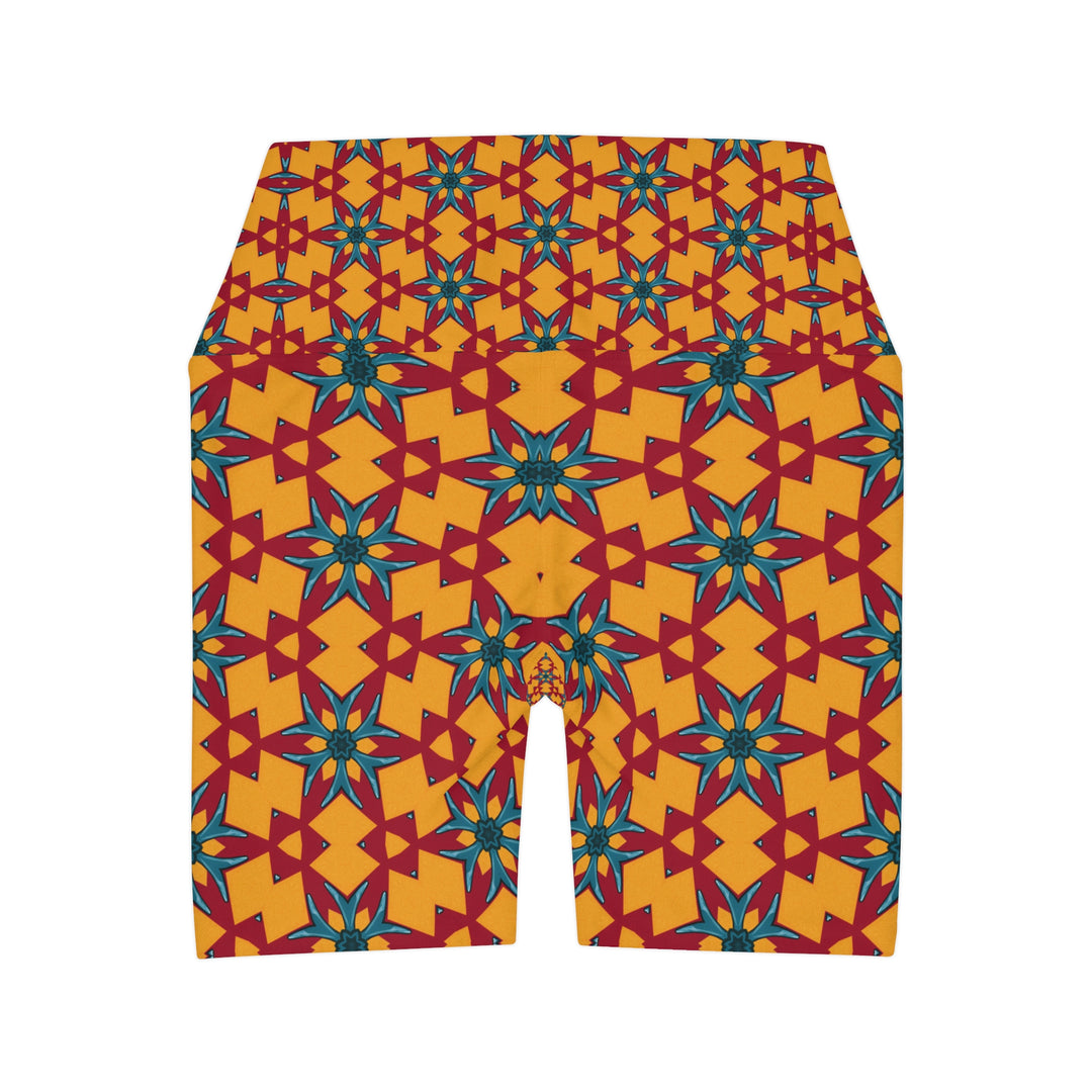 High Waisted Yoga Shorts - Conquering Dragon Pattern