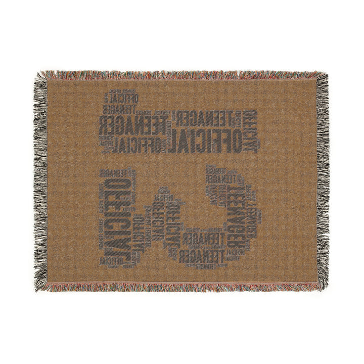 13 Years Old Official Teenager Woven Blanket – Cozy Word Art Throw, Perfect Gift for Teens