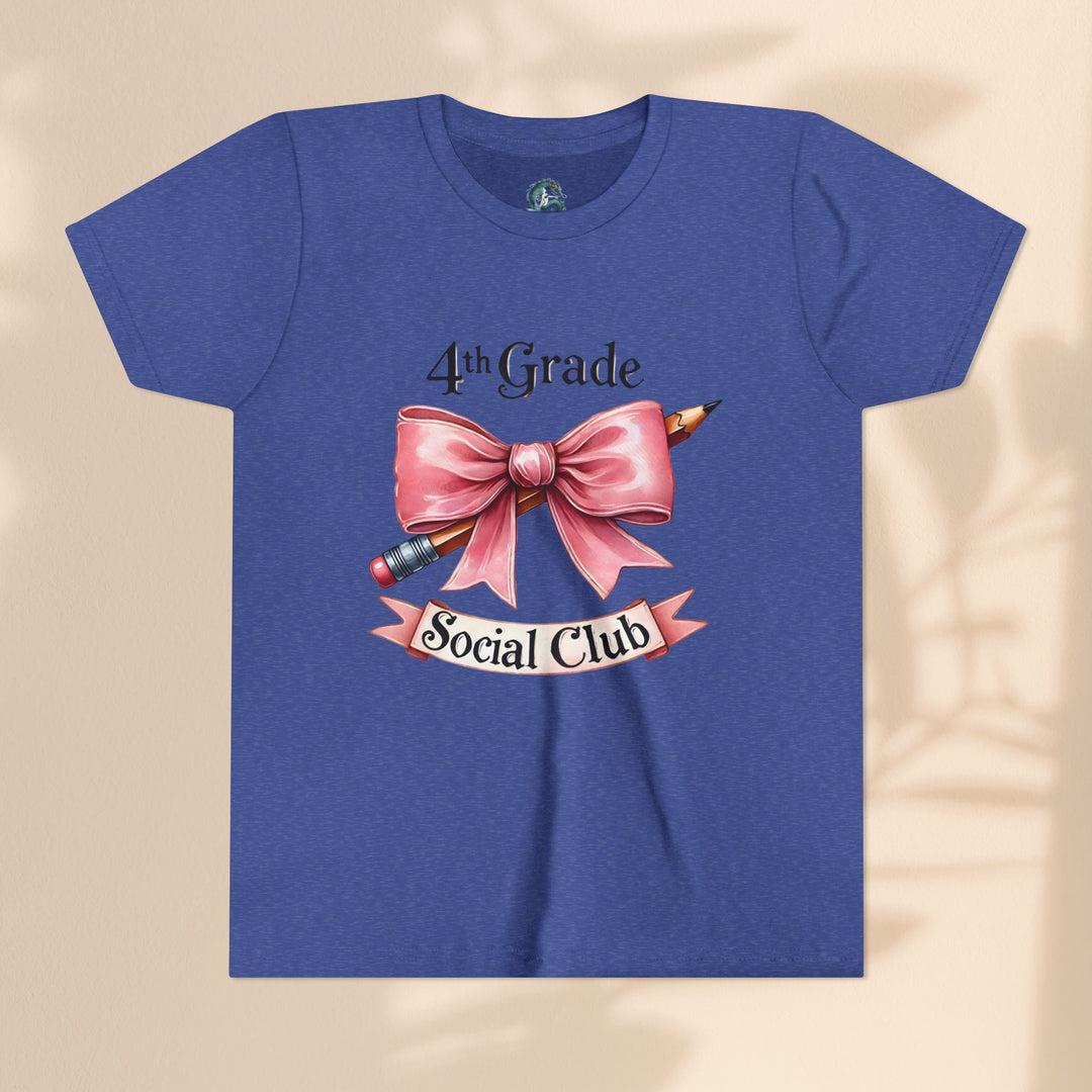 Youth Short Sleeve Tee, 4th Grade Social Club Shirt, Cute Kids T-Shirt, Back to School Gift, Birthday Gift for Girls, Classroom Apparel