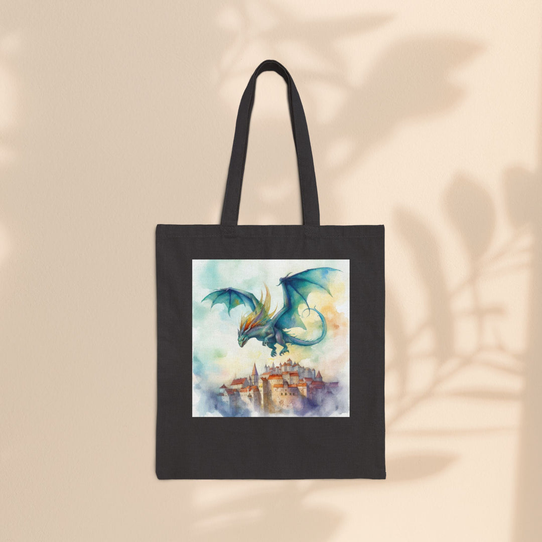 Cotton Canvas Tote Bag - Dragon Over The City