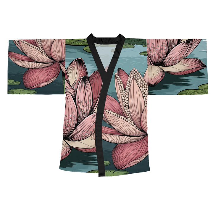 Long Sleeve Kimono Robe - Lotus Blossom