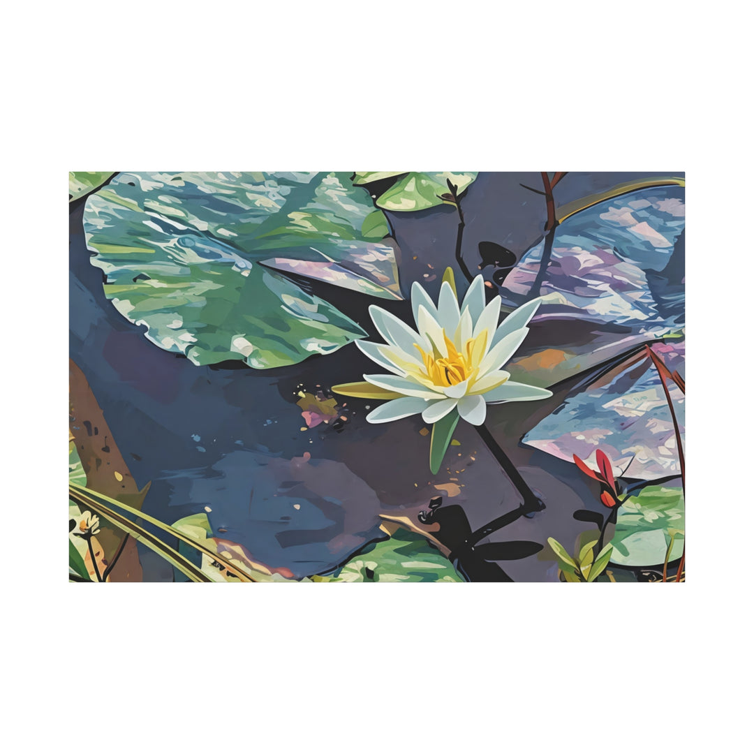 Water Lily Canvas Art Print – Nature Wall Décor