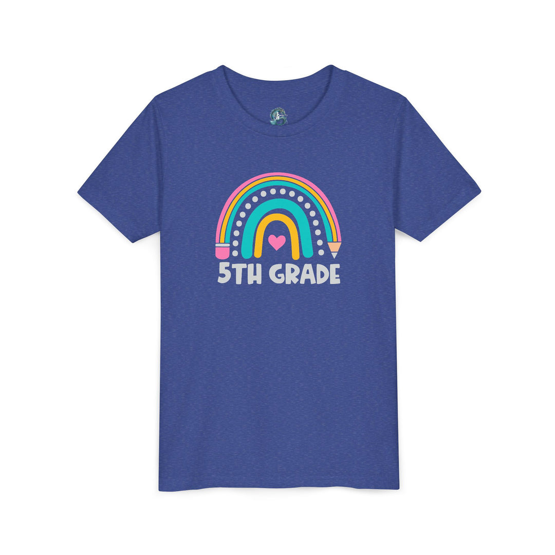 Rainbow 5th Grade Youth Tee, Back to School Shirt, Kids Birthday Gift, Elementary Student Apparel, Classroom Outfit, Fun Kids Wear