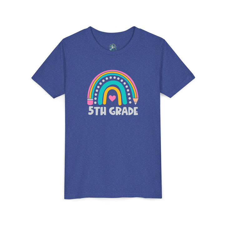 Rainbow 5th Grade Youth Tee, Back to School Shirt, Kids Birthday Gift, Elementary Student Apparel, Classroom Outfit, Fun Kids Wear