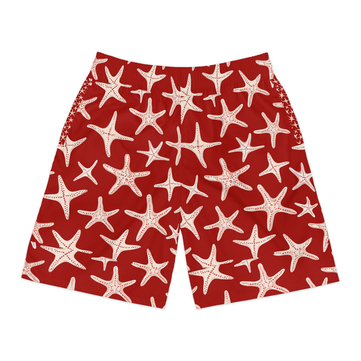 Men's Jogger Shorts - Red Stars