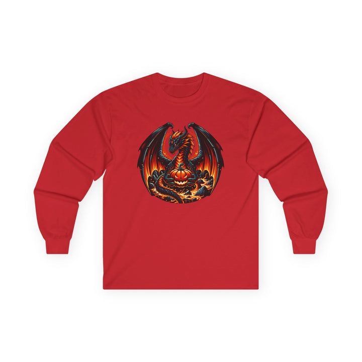 Dragon Emblem Unisex Long Sleeve Tee, Casual Streetwear, Gift for Fantasy Lovers, Halloween Apparel, Geek Culture Shirt, Cozy Graphic Tee