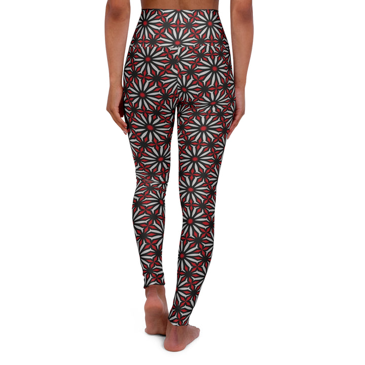 High Waisted Yoga Leggings - Geometric Elegance