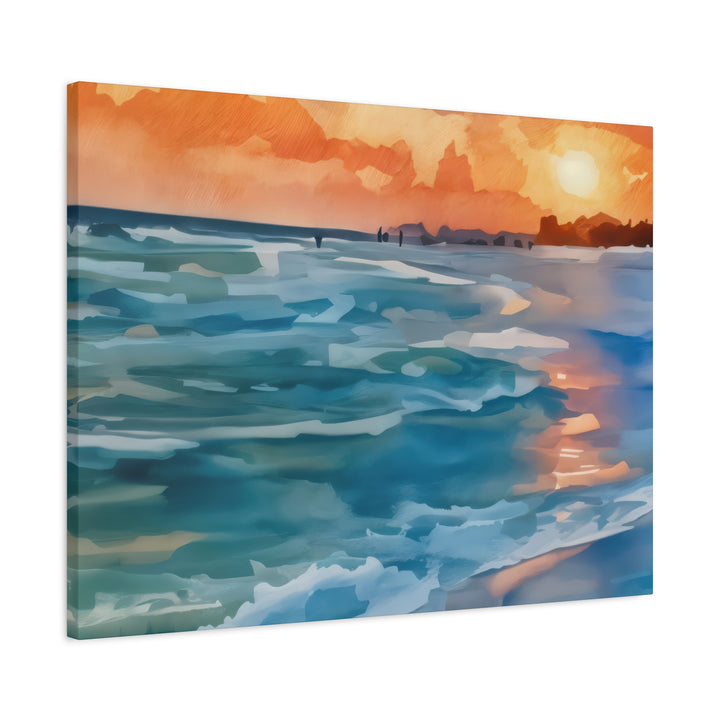 Coastal Sunset Canvas Art – Ocean and Beach Wall Décor