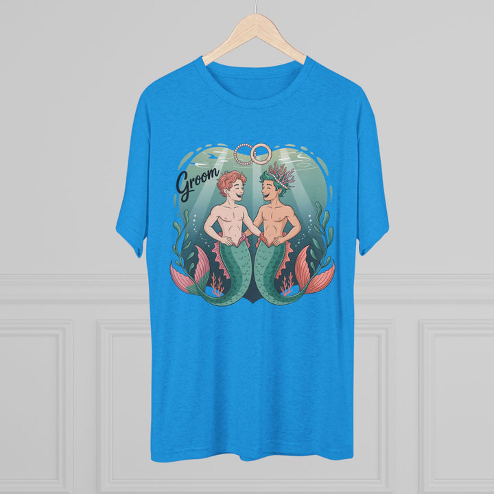 Merman Groom Tee, LGBTQ+ Pride Apparel, Wedding Gift, Unique Couple Shirt