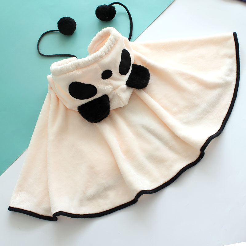 Kids’ Panda Hooded Cape with Pocket