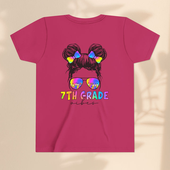 Rainbow 7th Grade Vibes Tee, Fun Youth T-Shirt, Back to School Fashion, Kids Graphic Tee, Teen Birthday Gift, Colorful Kids Wear