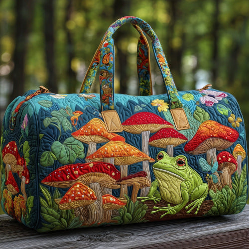 Quilted Embroidered Weekender Tote and Fitness Bag