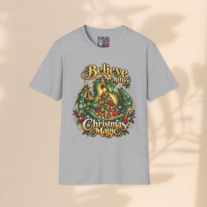 Believe in Christmas Magic T-Shirt – Festive Dragon Holiday Tee