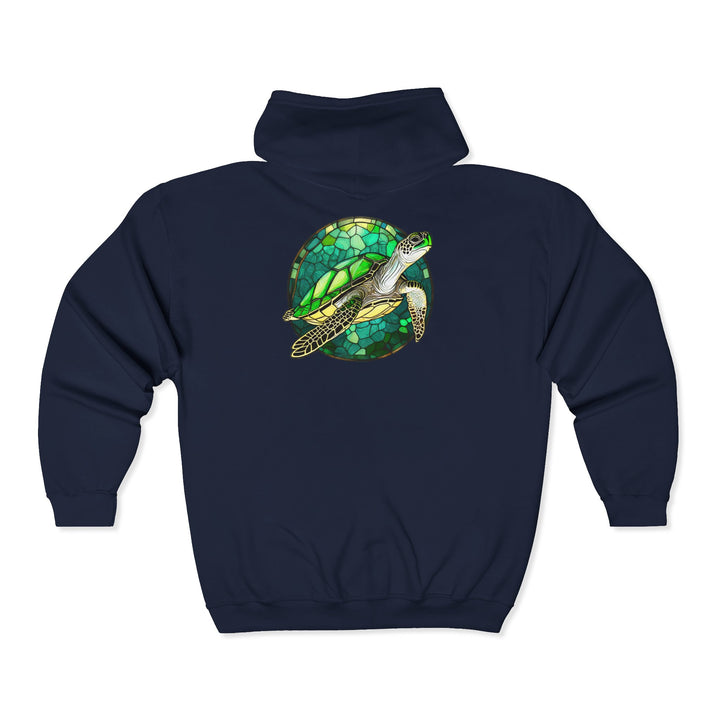Stained Glass Turtle - Unisex Heavy Blend™ Full Zip Hooded Sweatshirt
