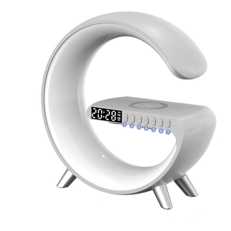 G-Shaped LED Wireless Charger Lamp | Bluetooth Speaker Alarm Clock