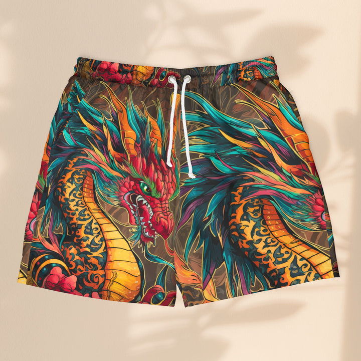 Fire Dragon Unisex Swim Shorts - Perfect for Beach Days and Pool Parties