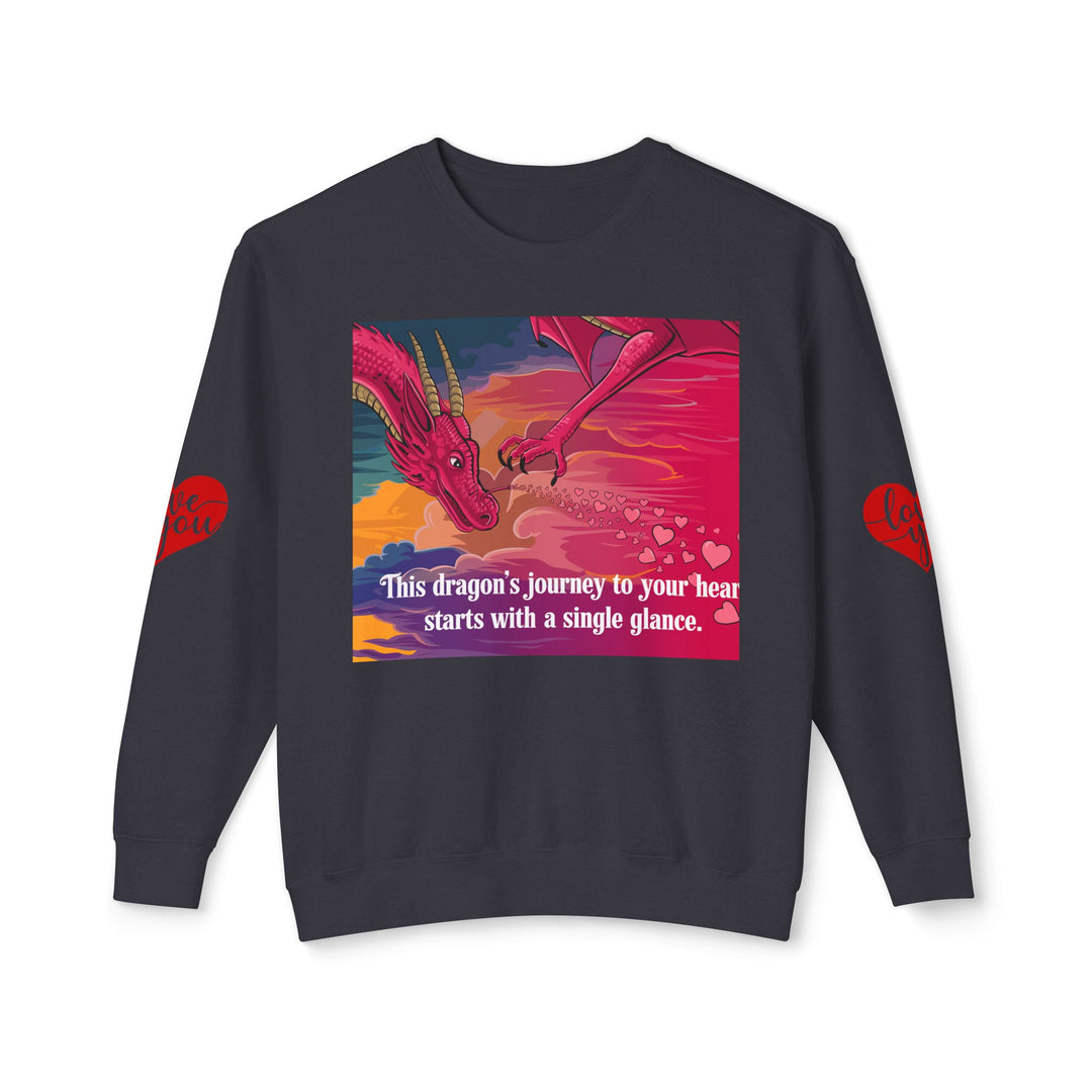 Unisex Lightweight Crewneck Sweatshirt - Journey to a Dragon's Heart