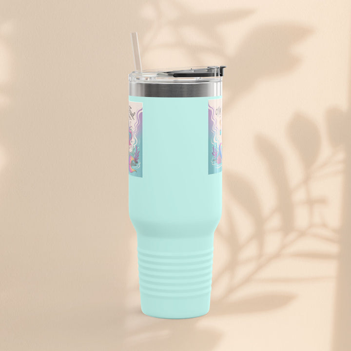 Magical Mermaid Fuel Insulated Travel Mug | 40oz Fantasy Drinkware for Beach Lovers, Gifts for Her