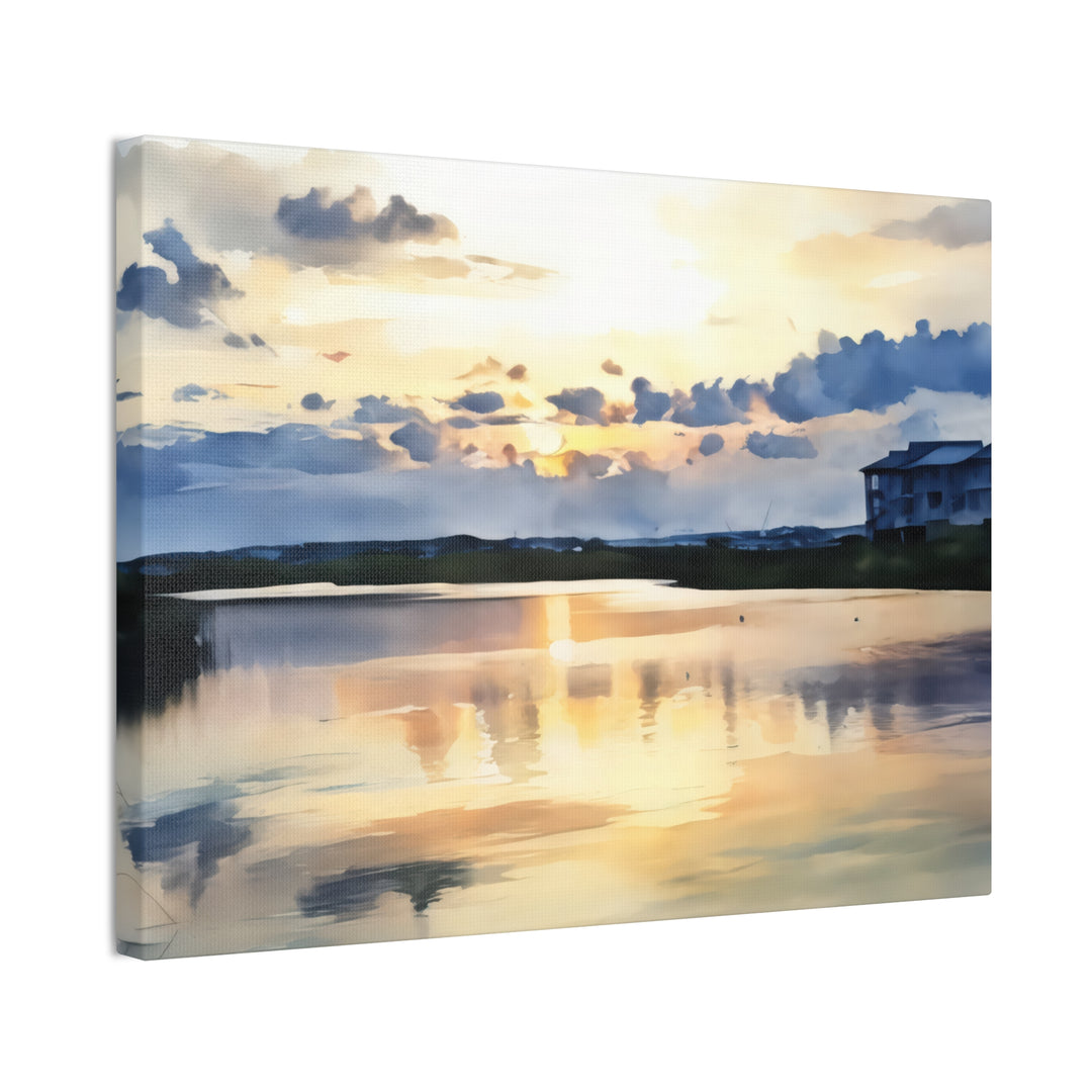 Serene Sunset Landscape Canvas Wall Art