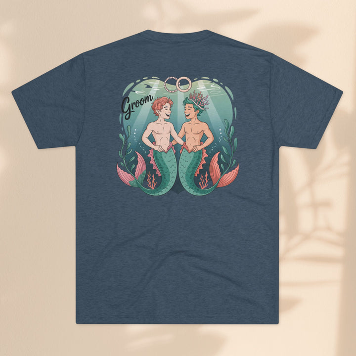 Merman Groom Tee, LGBTQ+ Pride Apparel, Wedding Gift, Unique Couple Shirt