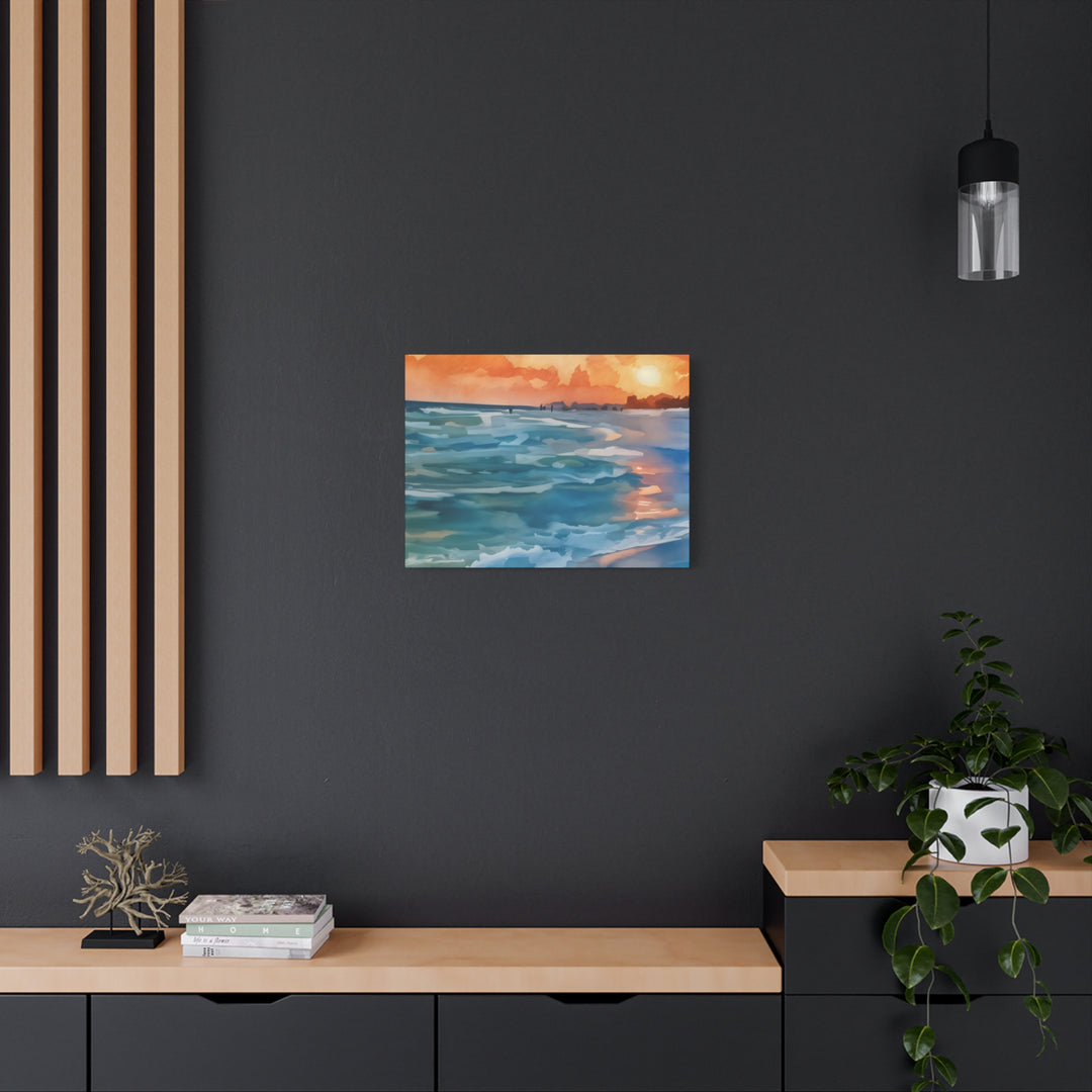 Coastal Sunset Canvas Art – Ocean and Beach Wall Décor