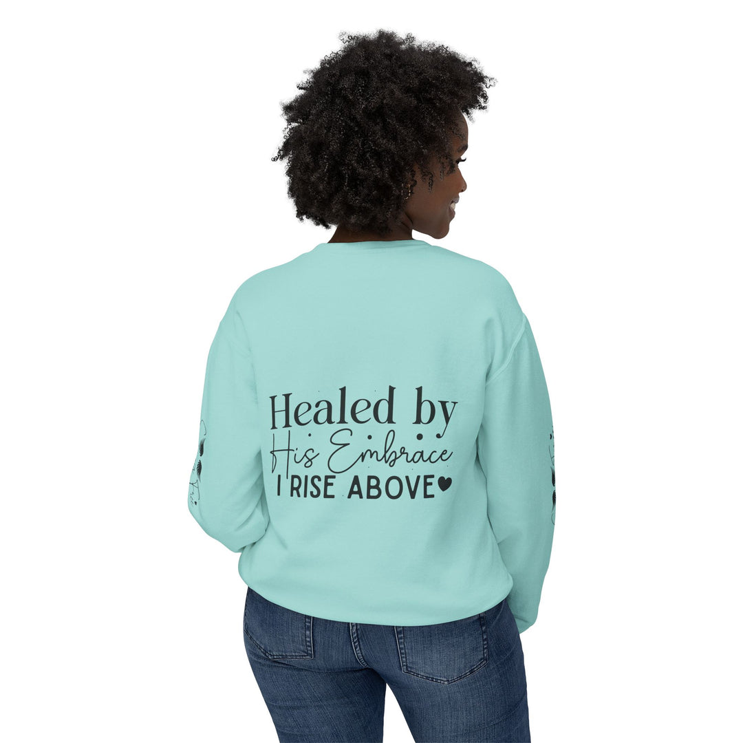 Unisex Lightweight Crewneck Sweatshirt - Healed By His Embrace