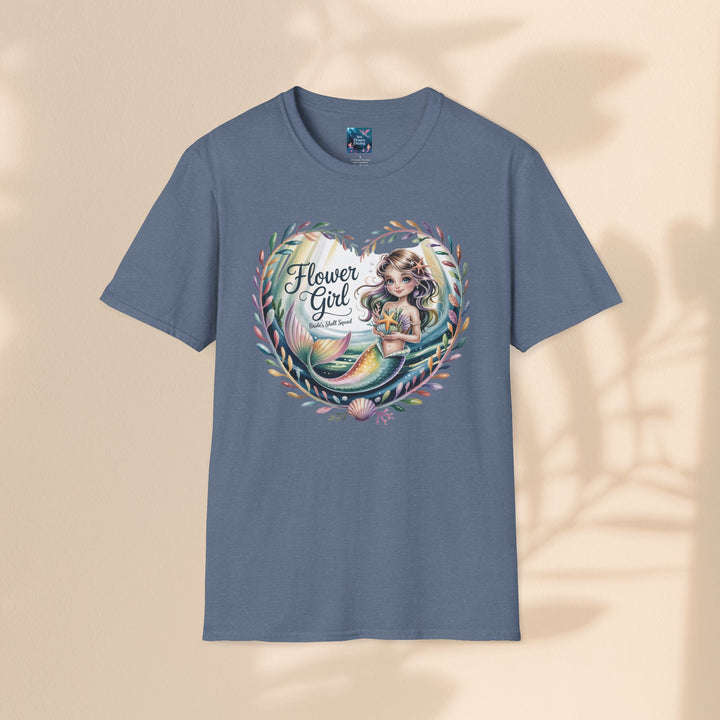 Flower Girl T-Shirt, Cute Flower Girl Apparel, Wedding Gift, Kids Birthday, Girly T-Shirt, Mermaid Design, Special Occasion