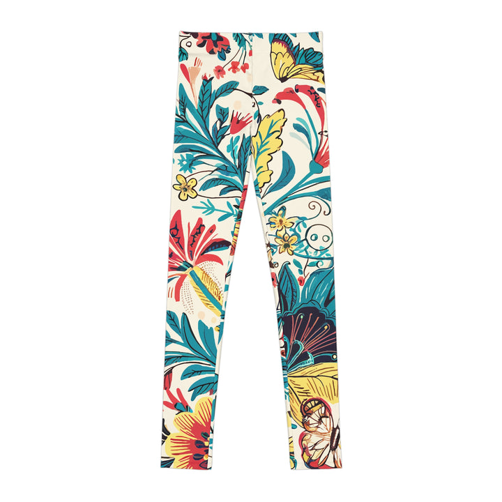 Colorful Floral Youth Leggings - Perfect for Spring & Summer Playtime