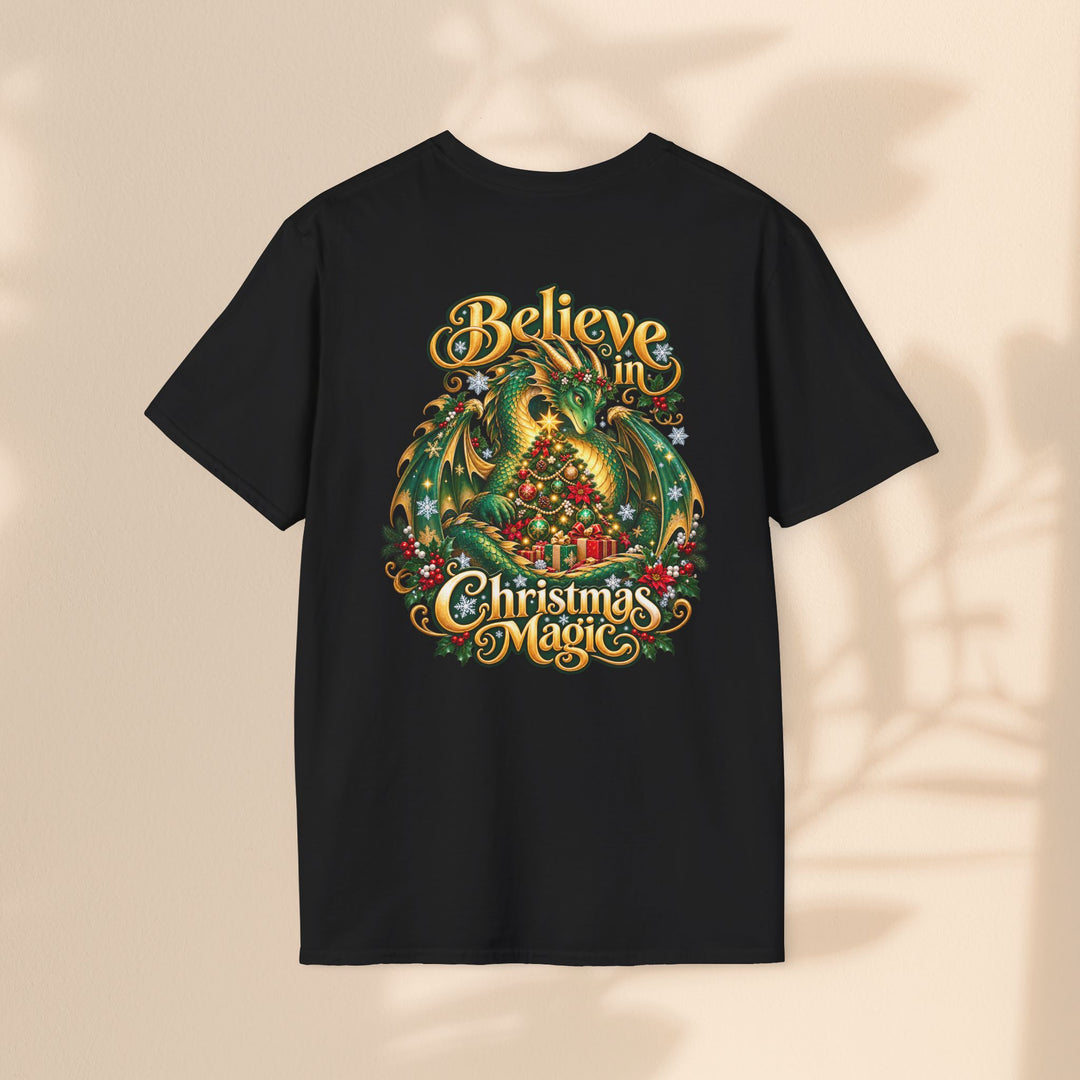 Believe in Christmas Magic T-Shirt – Festive Dragon Holiday Tee