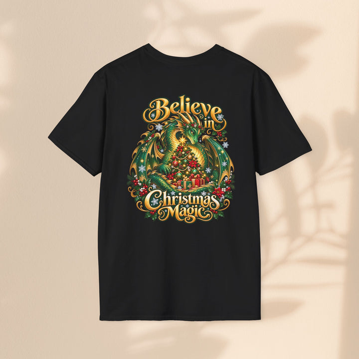 Believe in Christmas Magic T-Shirt – Festive Dragon Holiday Tee