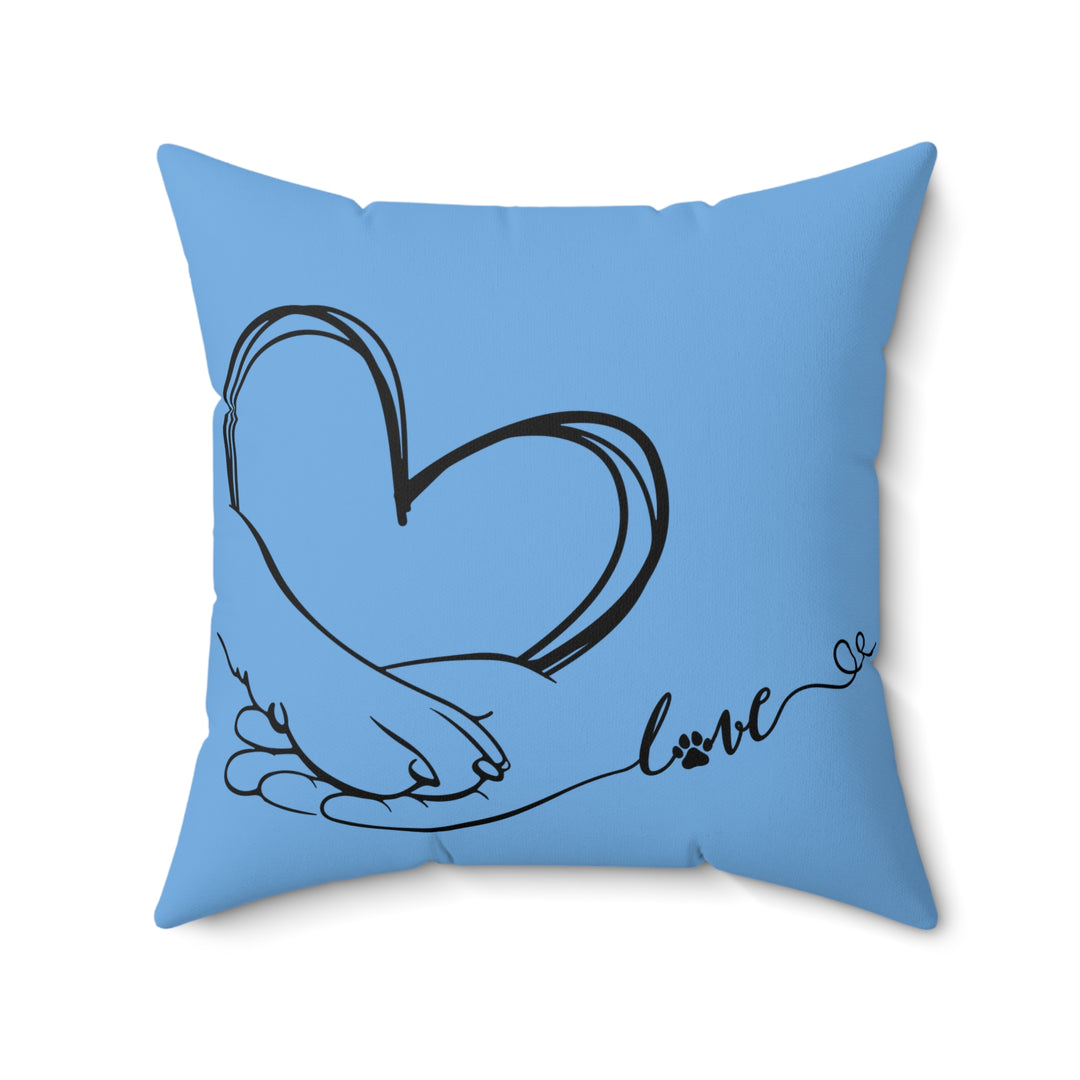 Spun Polyester Square Pillow - Paw Love