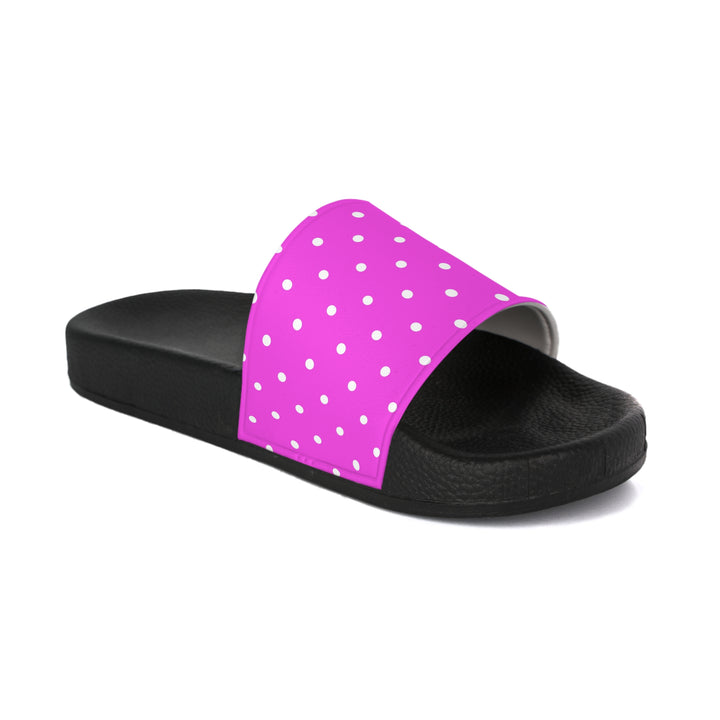 Pink Polka Dot Slide Sandals — Women's Casual Pool & Beach Slides