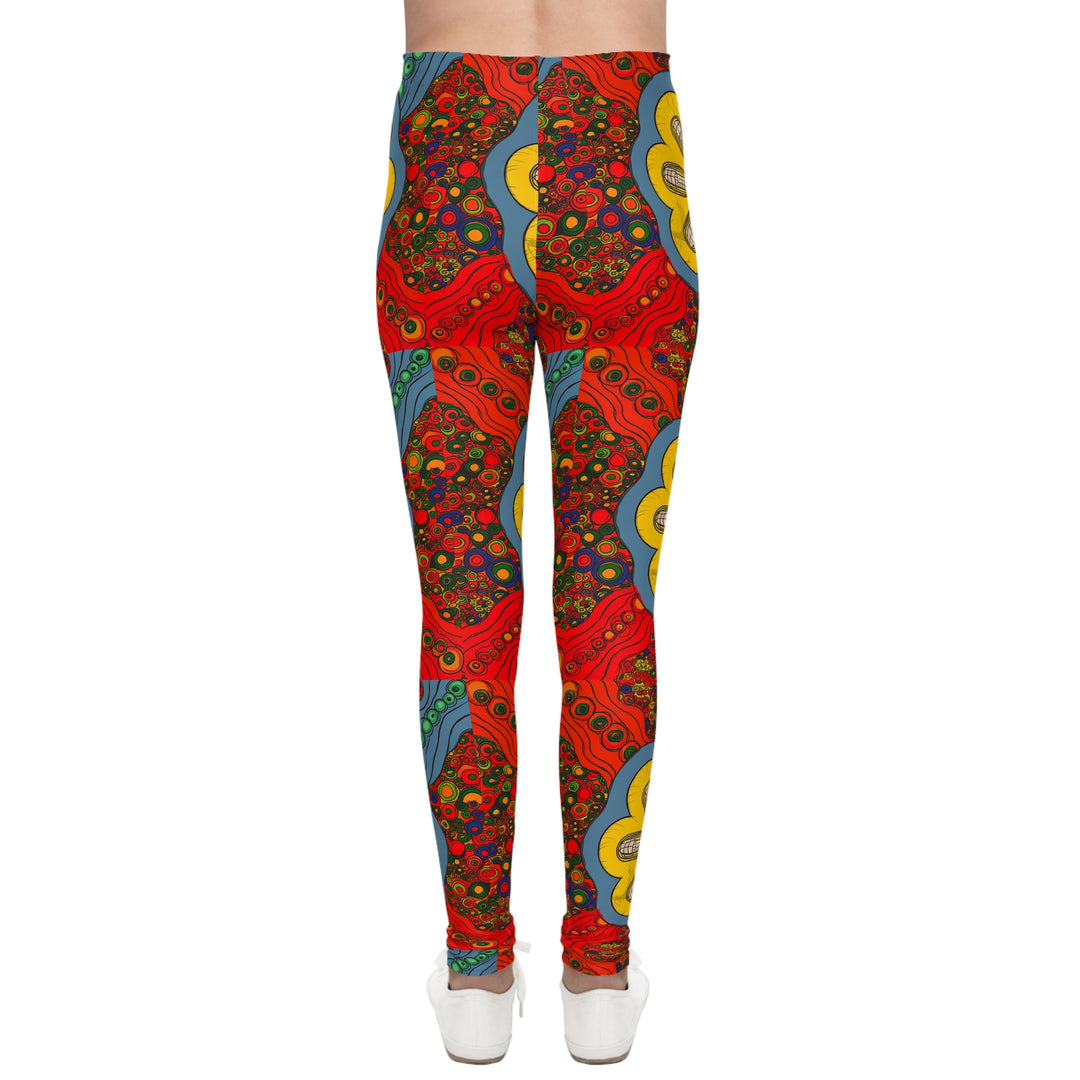 Vibrant Floral Youth Leggings | Colorful Pattern for Active Kids