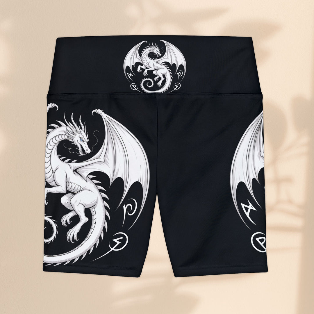 Fantasy Dragon Print Women's Workout Shorts, Athletic Shorts, Fitness Apparel, Gymwear, AOP Dragon Design
