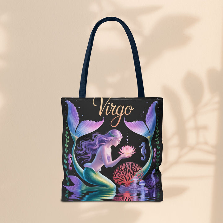 Virgo Mermaid Tote Bag, Virgo Gift, Zodiac Bag, Sea Creature Style, Ocean Lover Accessory, Birthday Present